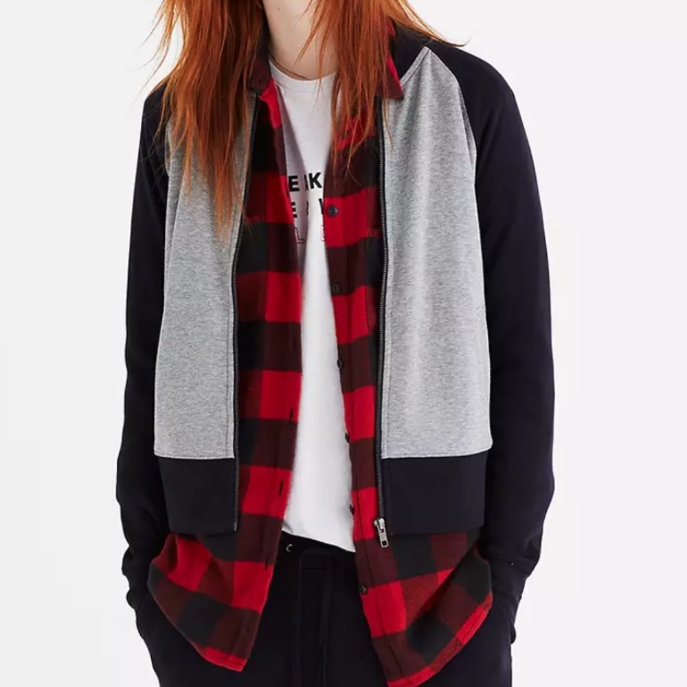 Madewell Women Offline Sweatshirt Bomber Jacket Size XXS